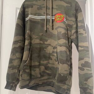 Santa Cruz Skateboards Green Camouflage Hoodie